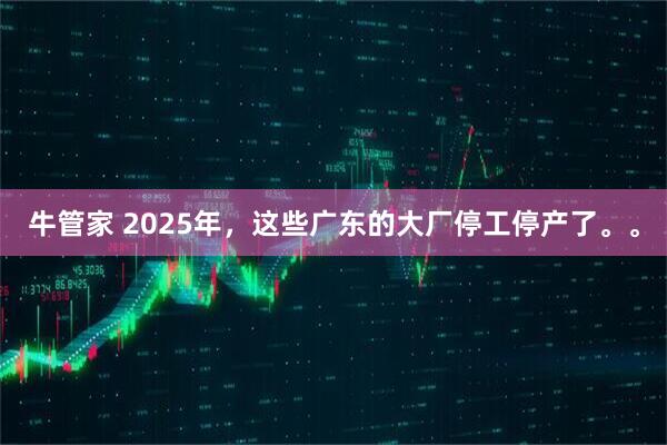 牛管家 2025年，这些广东的大厂停工停产了。。
