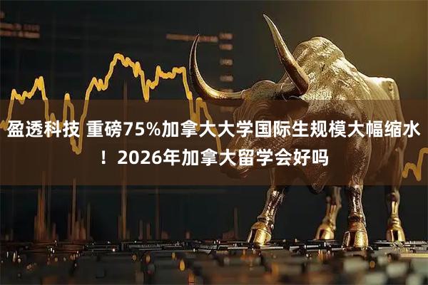 盈透科技 重磅75%加拿大大学国际生规模大幅缩水！2026年加拿大留学会好吗